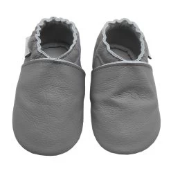 Baby Krabbelschuhe In Einfarbig Grau