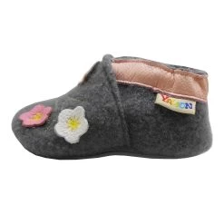 Filzschuhe "3 Blumen" In Grau -Günstiges Schuh Himmel Geschäft yalion filzschuhe 3 blumen in grau 3