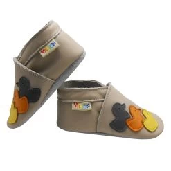 Leder-Krabbelschuhe "3 Entchen" In Taupe -Günstiges Schuh Himmel Geschäft yalion leder krabbelschuhe 3 entchen in taupe 4