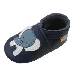 Leder-Krabbelschuhe "Elefant" In Blau -Günstiges Schuh Himmel Geschäft yalion leder krabbelschuhe elefant in blau 2