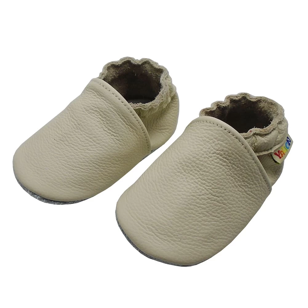 Leder-Krabbelschuhe In Cream 2 Leder-Krabbelschuhe In Cream – Bild 2