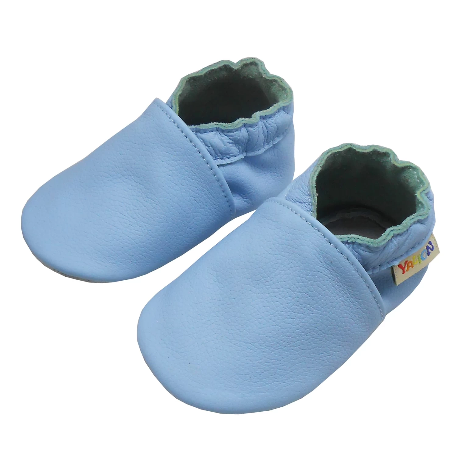 Leder-Krabbelschuhe In Hellblau 2 Leder-Krabbelschuhe In Hellblau – Bild 2