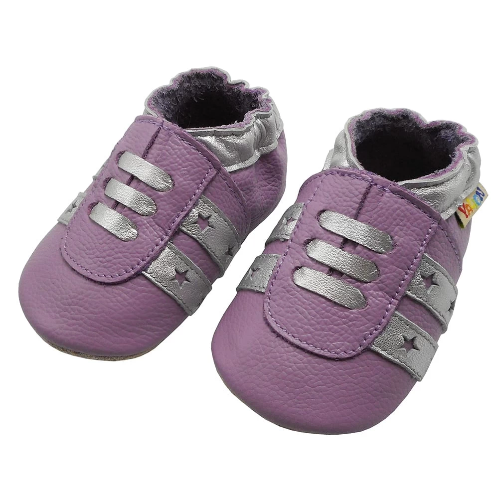 Leder-Krabbelschuhe In Lila 2 Leder-Krabbelschuhe In Lila – Bild 2