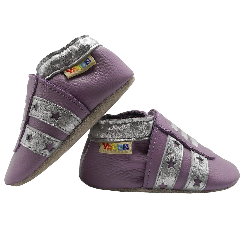 Leder-Krabbelschuhe In Lila 5 Leder-Krabbelschuhe In Lila – Bild 5